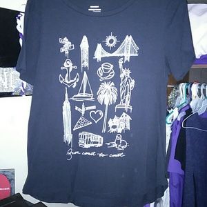 Black "coast to coast" shirt